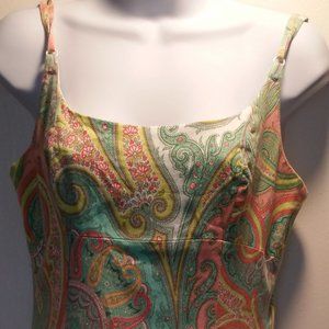 Carmen Marc Valvo Vintage paisley dress sz 8 bohemian Gypsy Hippie